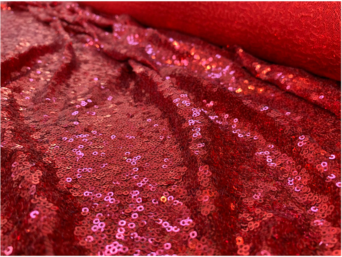 Tessuto Paillettes Rosso